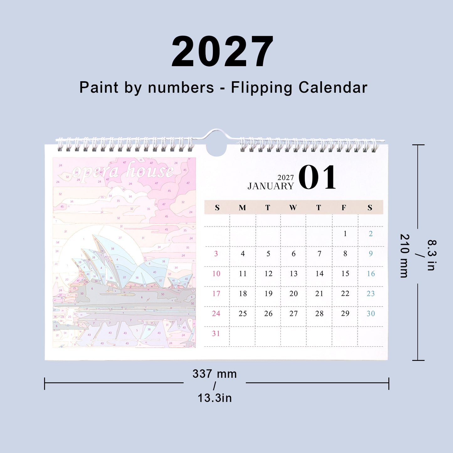Édition Monuments Célèbres – Calendrier de Bureau 2027 à Peindre par Numéros