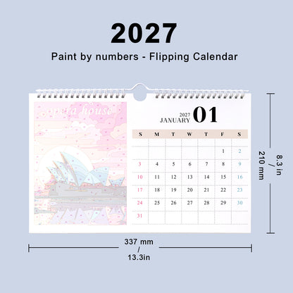 Édition Monuments Célèbres – Calendrier de Bureau 2027 à Peindre par Numéros