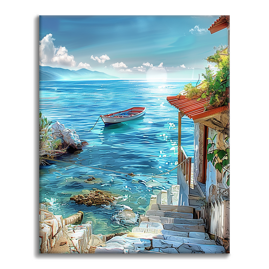 Cabane en bord de mer – Peinture par numéros