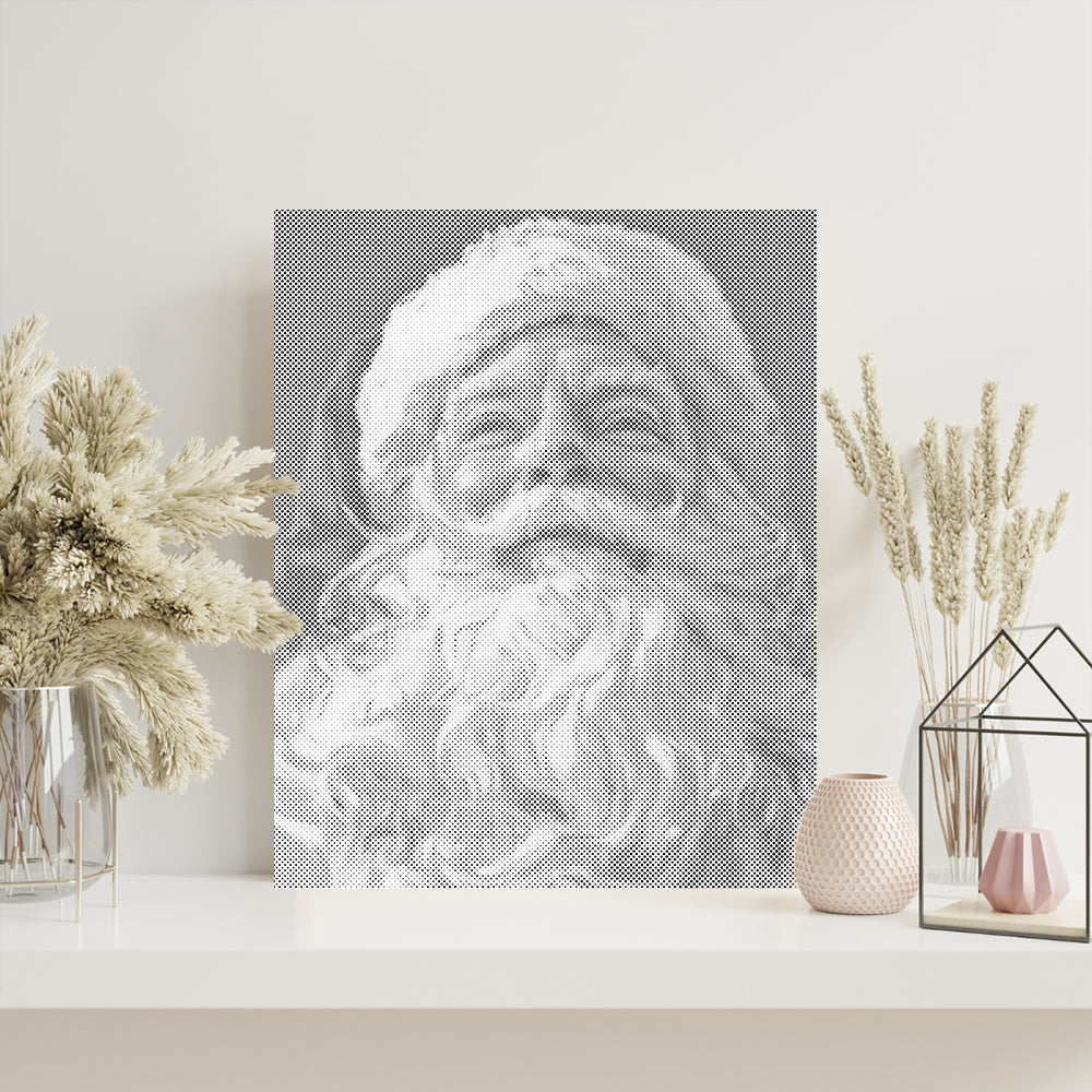 Le Père Noël bienveillant - Peinture à points