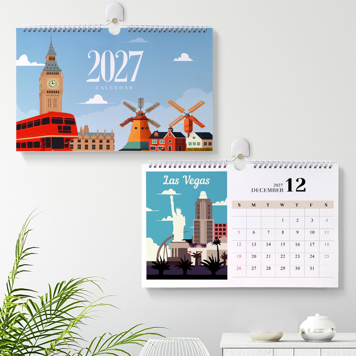 Édition Monuments Célèbres – Calendrier de Bureau 2027 à Peindre par Numéros