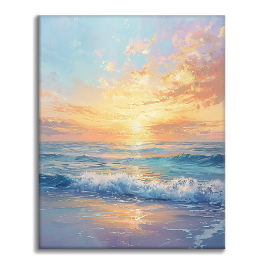 Lever de soleil sur la mer – Peinture par numéros