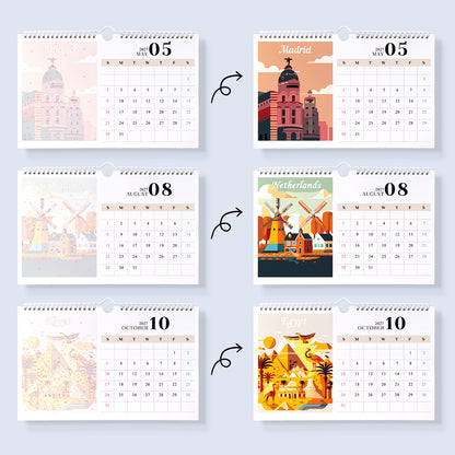 Édition Monuments Célèbres – Calendrier de Bureau 2027 à Peindre par Numéros