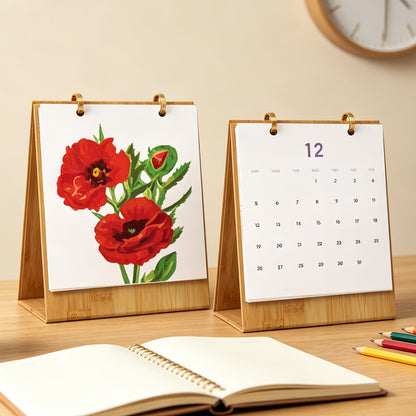 Édition Fleurs – Calendrier de Bureau 2027 à Peindre par Numéros