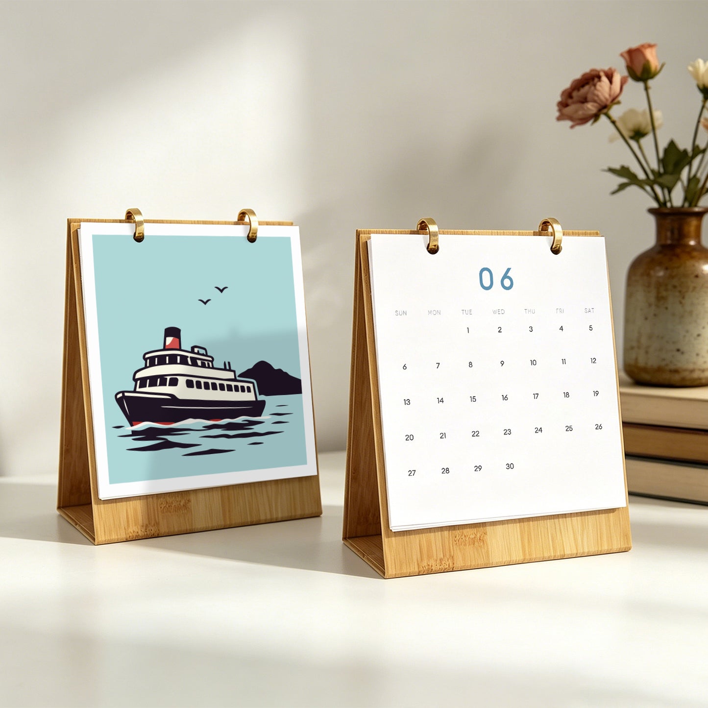 Édition Voyage Vintage – Calendrier de Bureau 2027 à Peindre par Numéros