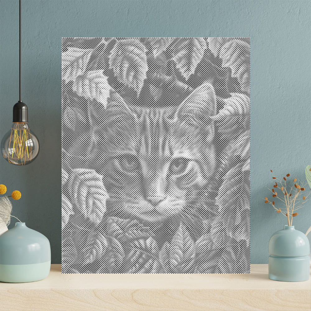 Feuilles et chat - Peinture à points