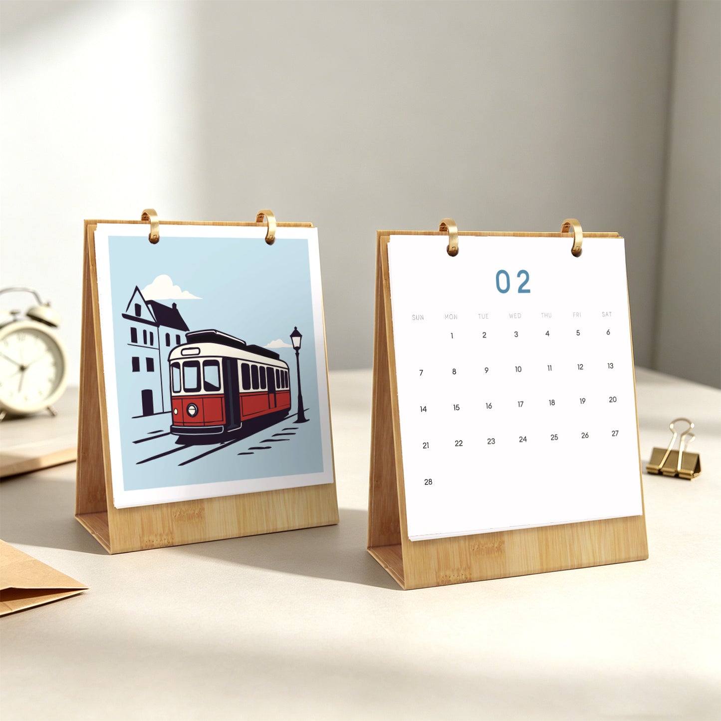 Édition Voyage Vintage – Calendrier de Bureau 2027 à Peindre par Numéros