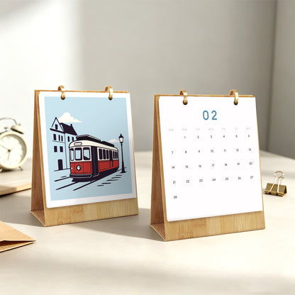 Édition Voyage Vintage – Calendrier de Bureau 2027 à Peindre par Numéros