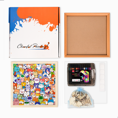 Animaux fantaisistes - Puzzle en bois à colorier