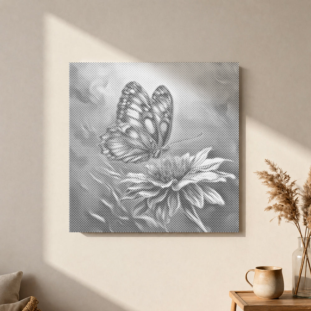 Papillon vibrant - Peinture à points