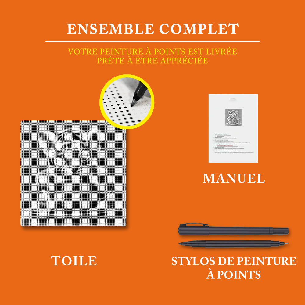 Adorable tigre - Peinture à Points