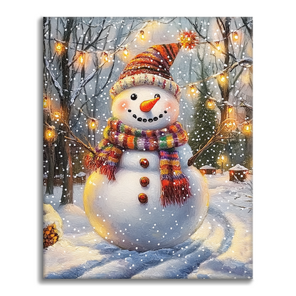 Bonhomme de neige festif - Peinture par numéros