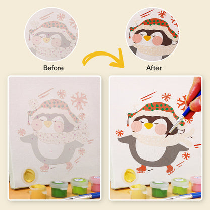 Pingouin de Noël – Peinture par numéros