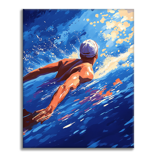Natation – Peinture par numéros