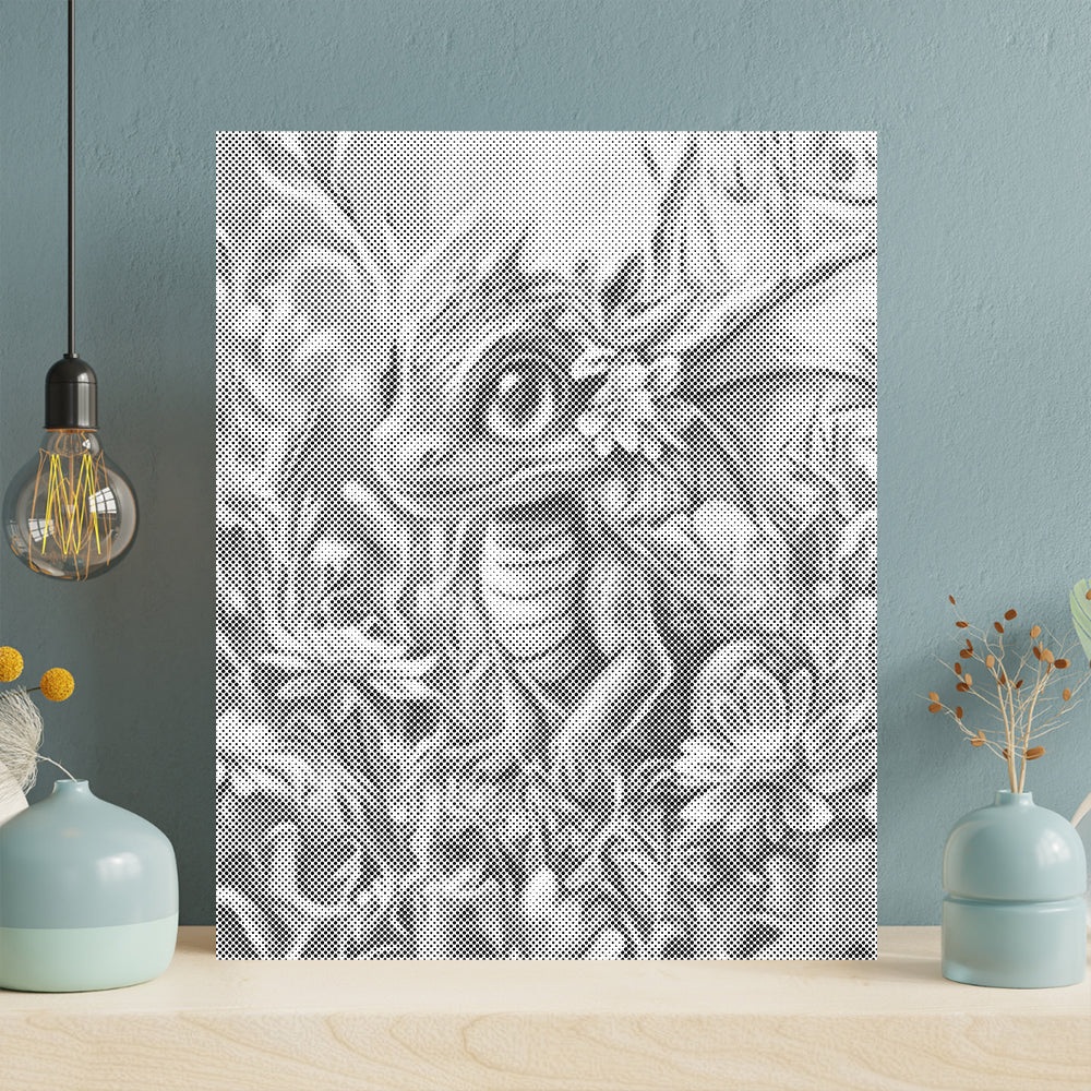 Dragon coloré parmi les fleurs - Peinture à points