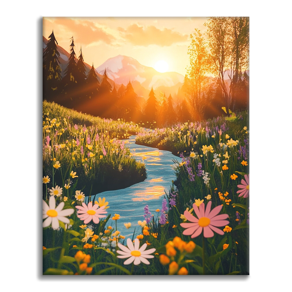 Vallée du coucher du soleil - Peinture par numéros
