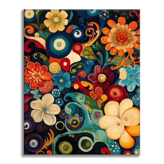 Fleurs abstraites - Peinture par numéros