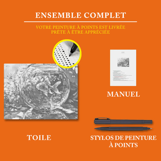 Poisson rouge - Peinture à Points