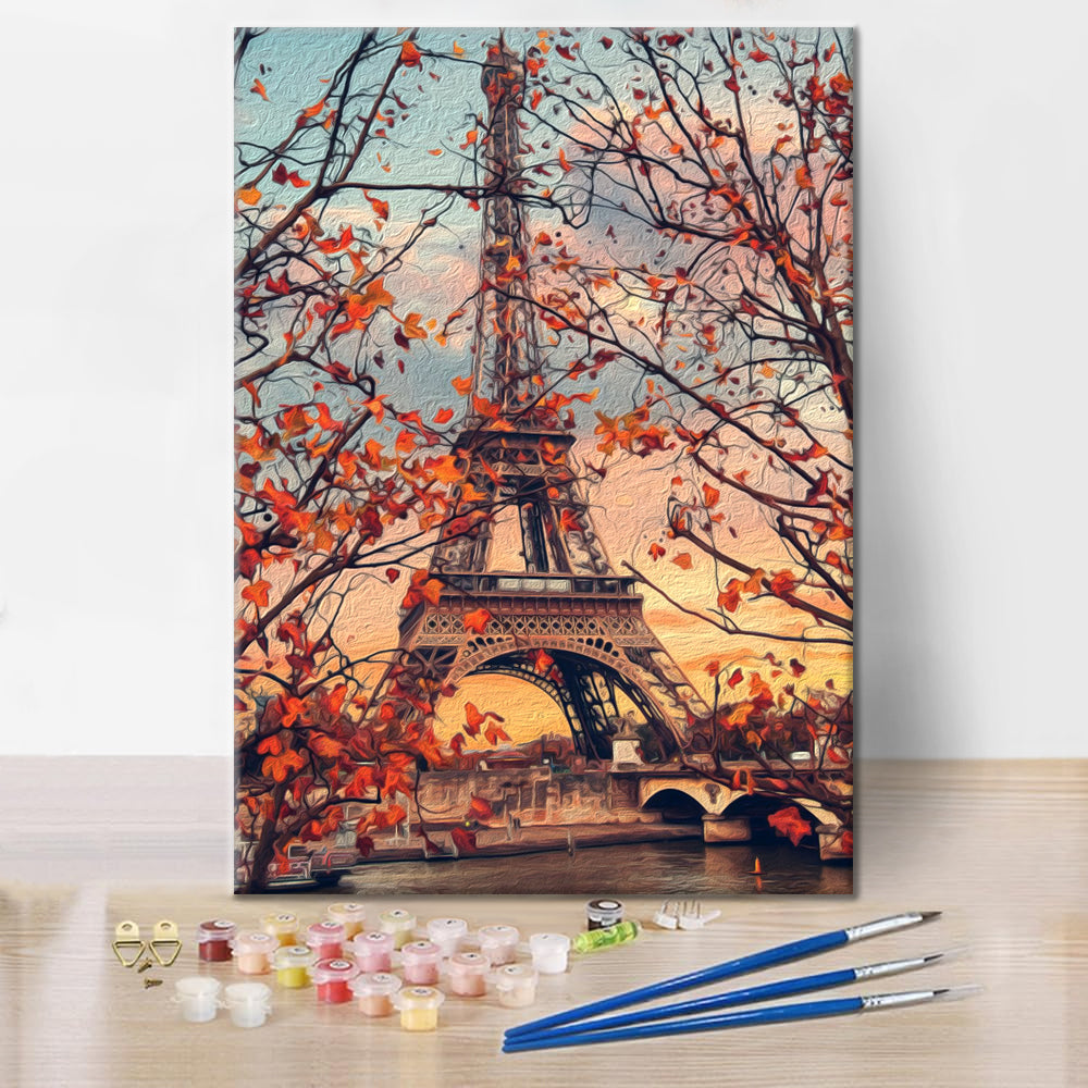 Feuilles d'automne à Paris - Peinture par numéros