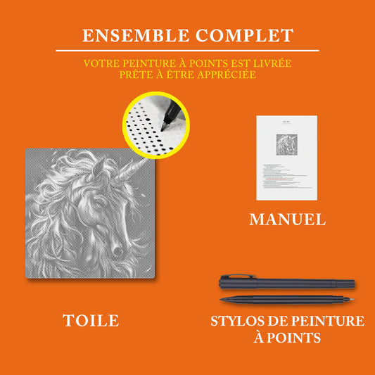 Licorne majestueuse - Peinture à Points