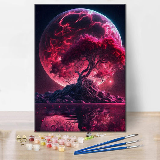 Arbres au clair de lune – Peinture par numéros