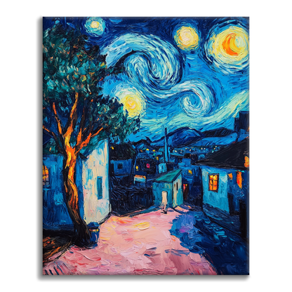 Une ville sous les étoiles - Peinture par numéros