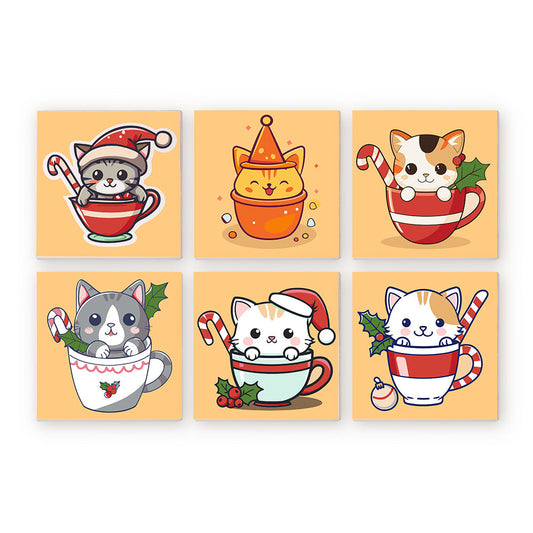 Chaton en tasse de thé – Peinture par numéros