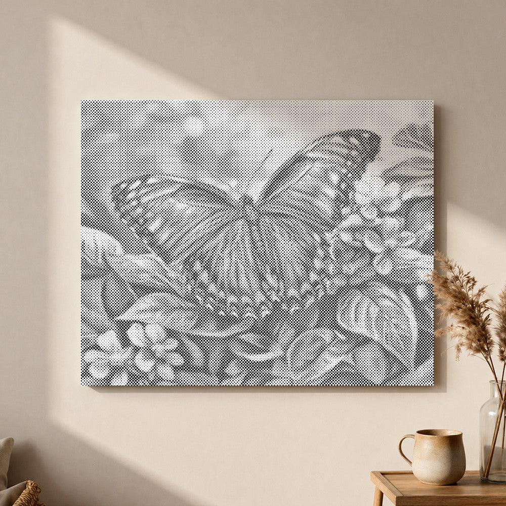 Papillon bleu - Peinture à points