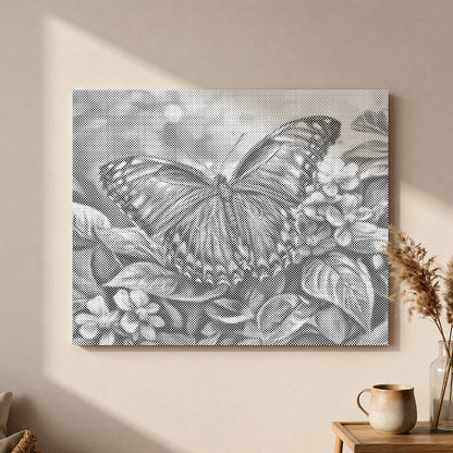 Papillon bleu - Peinture à points