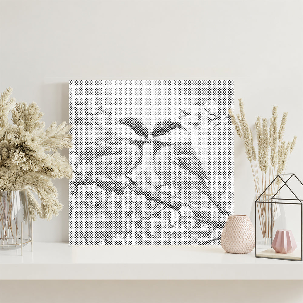 Oiseaux amoureux - Peinture à points
