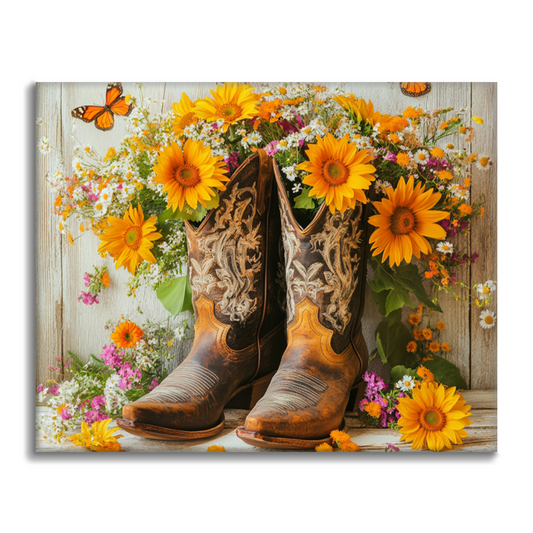 Bottes de cow-boy western – Peinture par numéros
