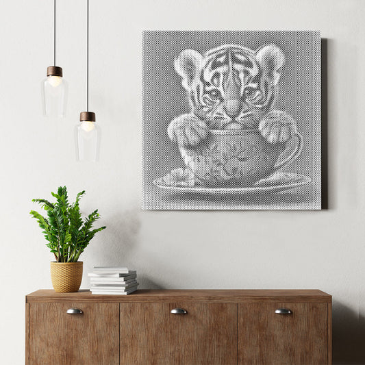 Adorable petit tigre - Peinture à points
