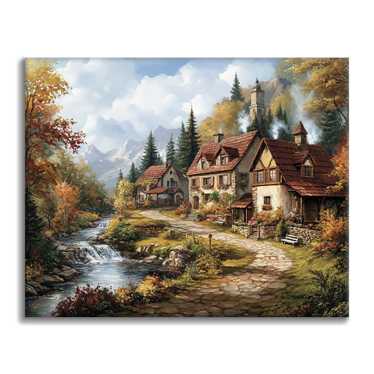 Village idyllique - Peinture par numéros