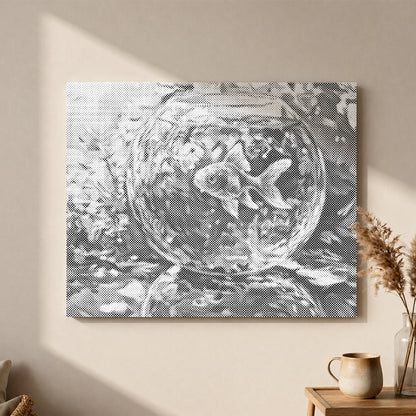 Poisson rouge - Peinture à points
