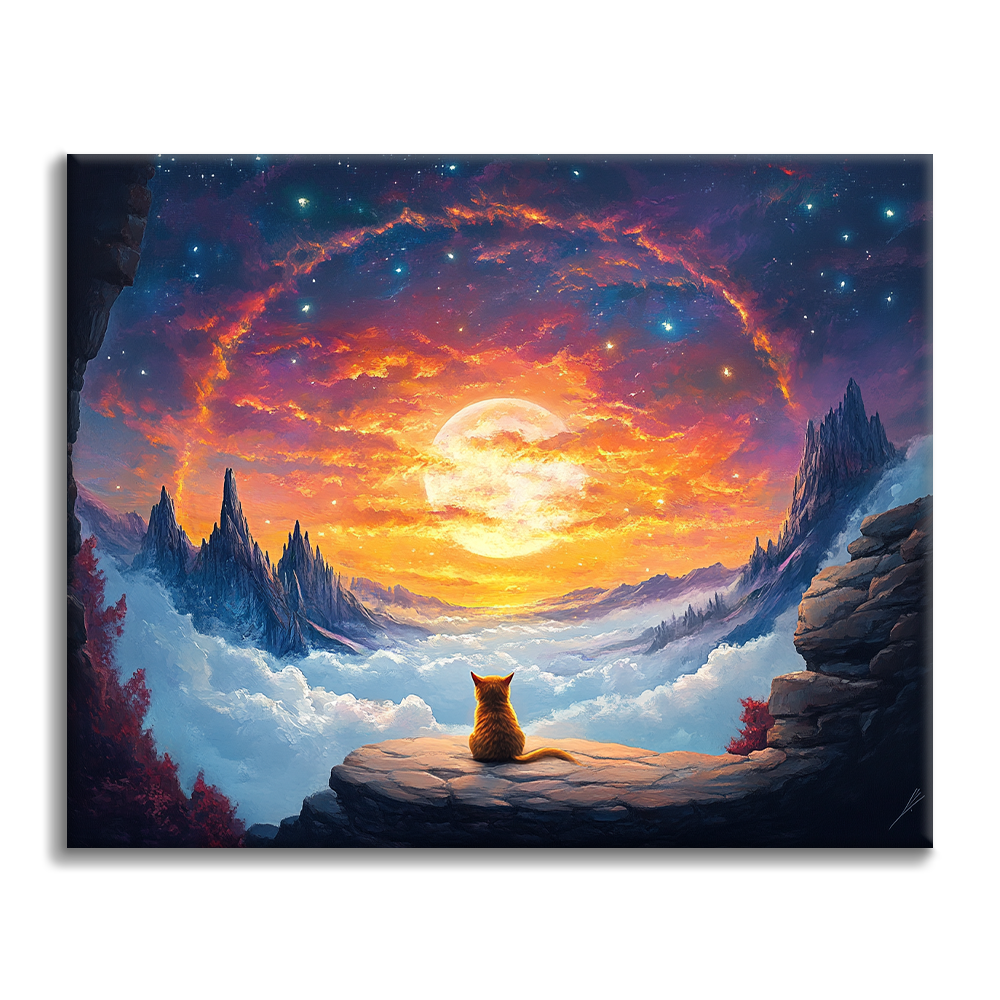 Chats et Étoiles - Peinture par Numéros