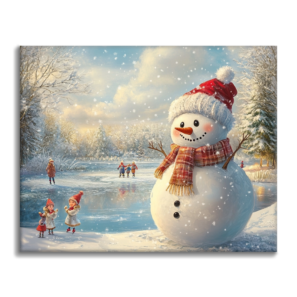 Bonhomme de neige de Noël – Peinture par numéros