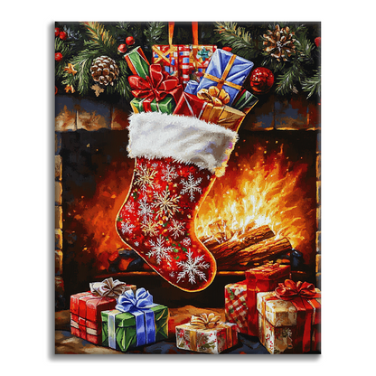 Chaussette de Noël - Peinture par numéros