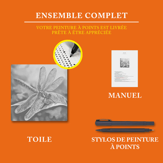 Libellule colorée - Peinture à Points