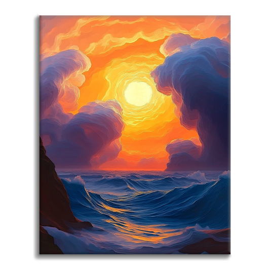 Coucher de soleil de rêve – Peinture par numéros