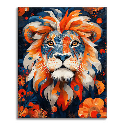 Lion au Cœur Courageux - Peinture par Numéros