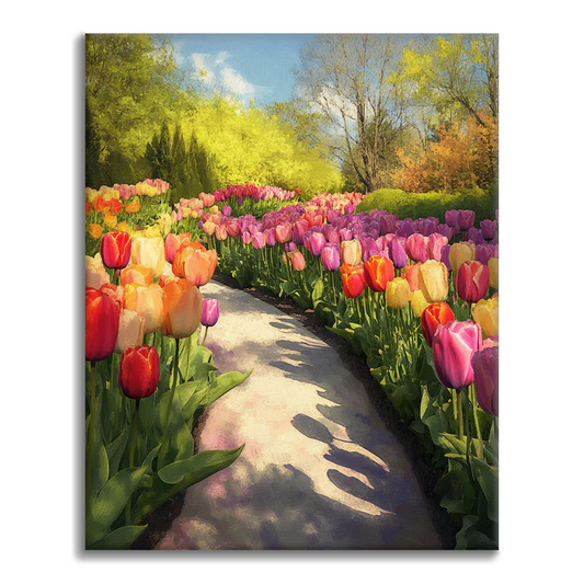 Allée des tulipes – Peinture par numéros