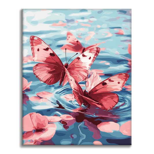 Papillon rose – Peinture par numéros