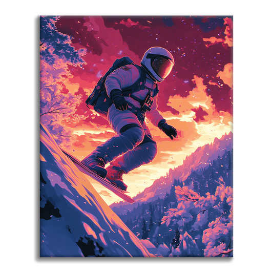 Aventure de ski cosmique – Peinture par numéros