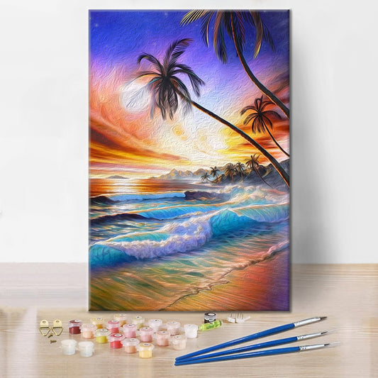 Plage tropicale – Peinture par numéros