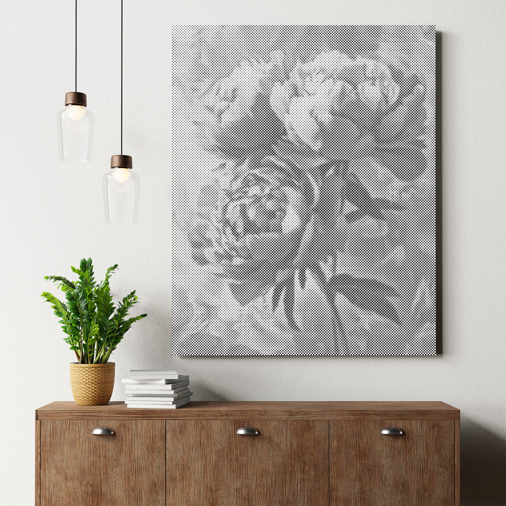 Pivoine rose - Peinture à points