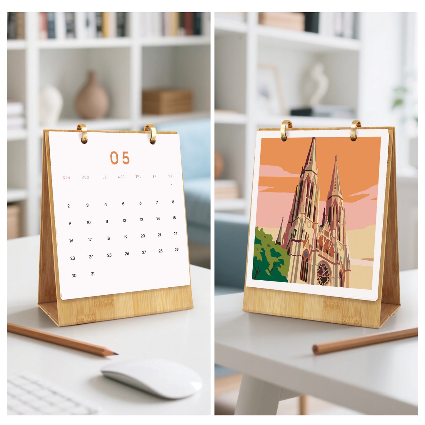 Édition Voyage – Calendrier de Bureau 2027 à Peindre par Numéros