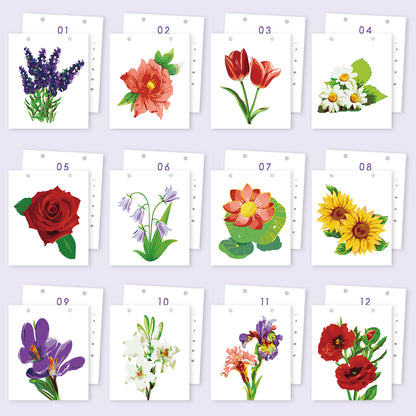 Édition Fleurs – Calendrier de Bureau 2027 à Peindre par Numéros