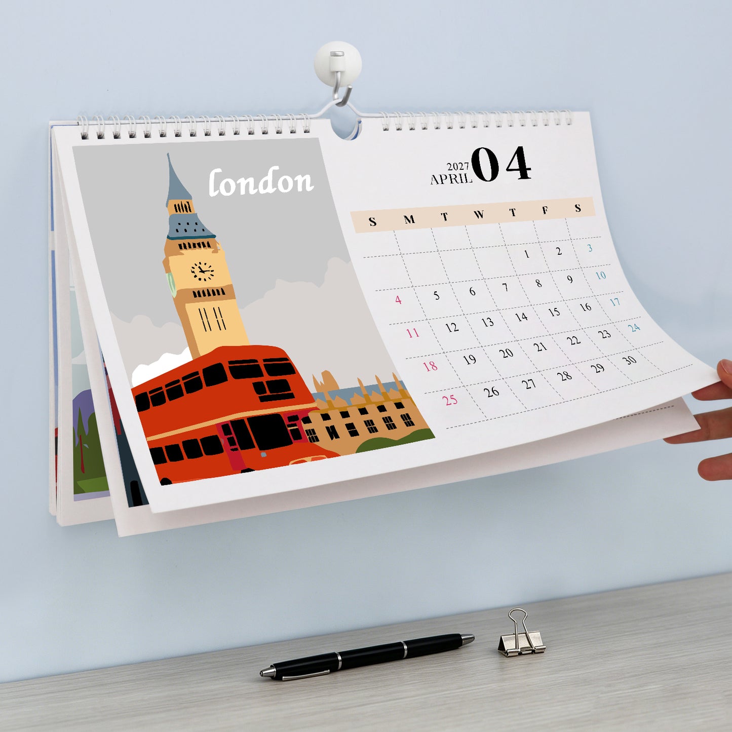Édition Monuments Célèbres – Calendrier de Bureau 2027 à Peindre par Numéros