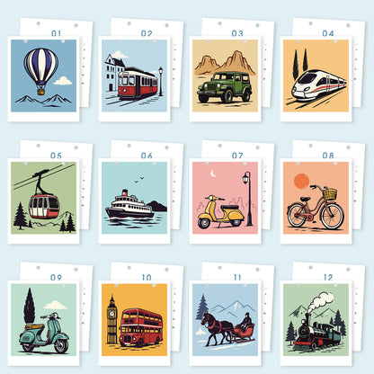 Édition Voyage Vintage – Calendrier de Bureau 2027 à Peindre par Numéros
