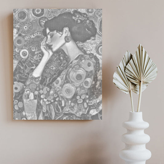 Femme vintage - Peinture à pois